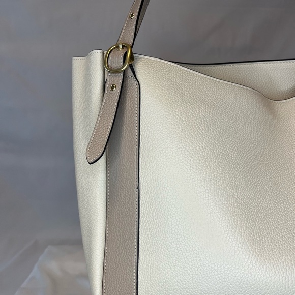 Coach Pebble Leather Alana Shoulder Tote In Colorblock - Ivory Multi - Picture 6 of 10